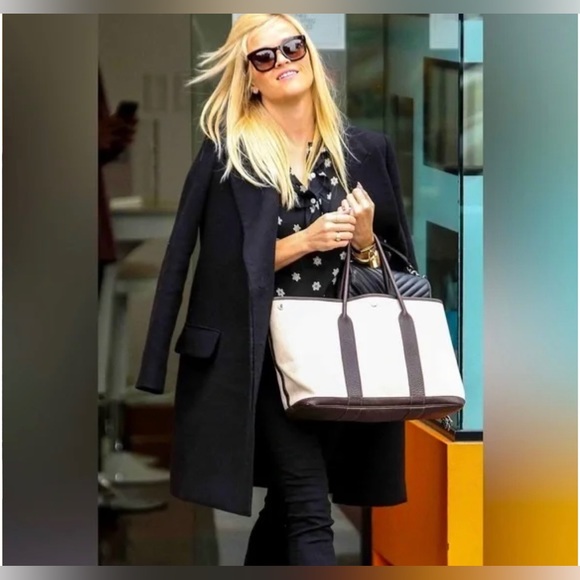 SOLD Auth HERMES Beige Canvas and Brown Leather Garden Party Tote Bag Purse - Picture 11 of 11